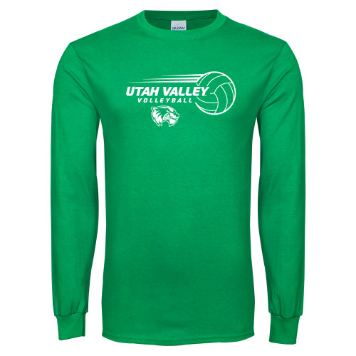  Kelly Green Long Sleeve T Shirt - Wolverine Volleyball