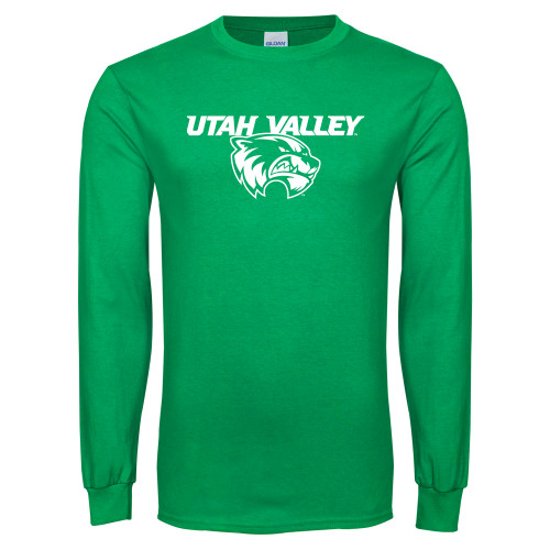  Kelly Green Long Sleeve T Shirt - Utah Valley Logo