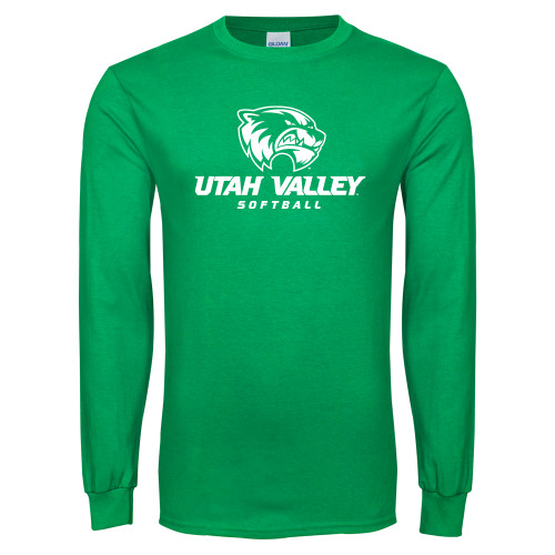  Kelly Green Long Sleeve T Shirt - Softball