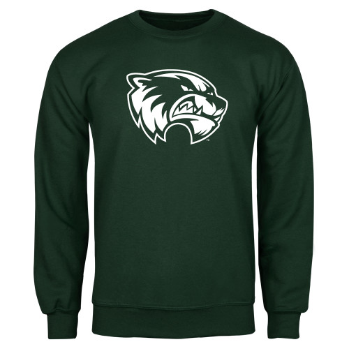  Dark Green Fleece Crew - Primary Logo