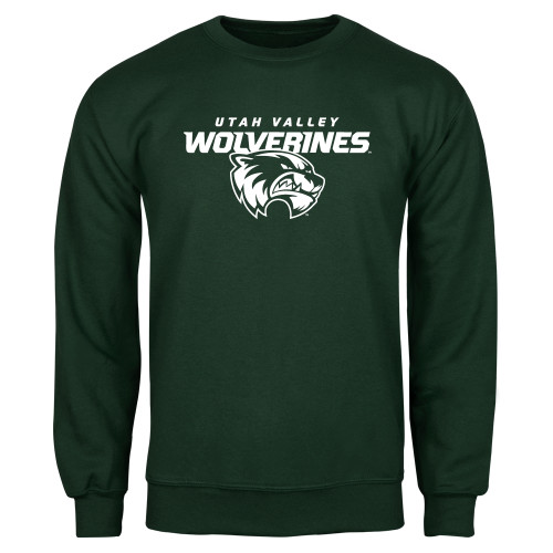  Dark Green Fleece Crew - Secondary Logo