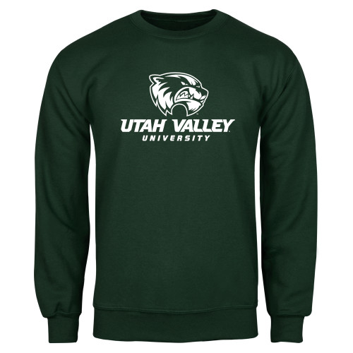  Dark Green Fleece Crew - Utah Valley University