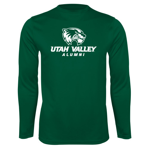  Dark Green Performance Long Sleeve Shirt - Alumni