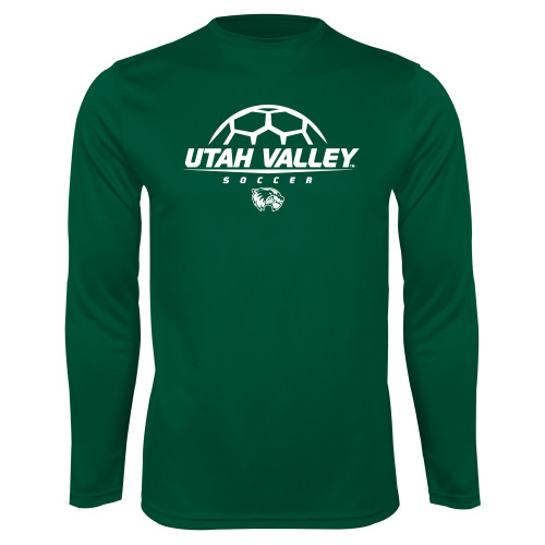  Dark Green Performance Long Sleeve Shirt - Wolverines Soccer