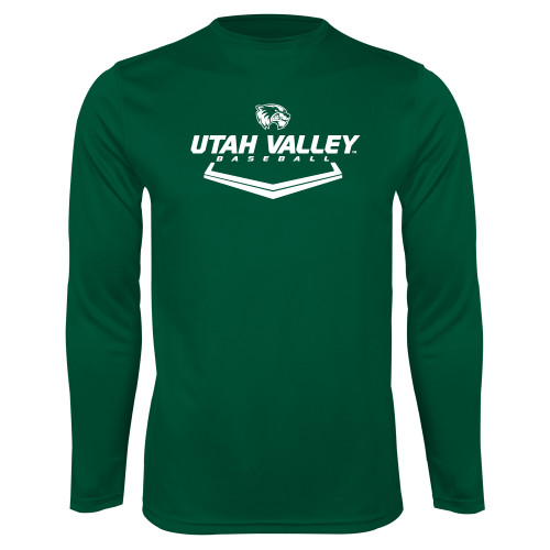  Dark Green Performance Long Sleeve Shirt - Wolverines Baseball