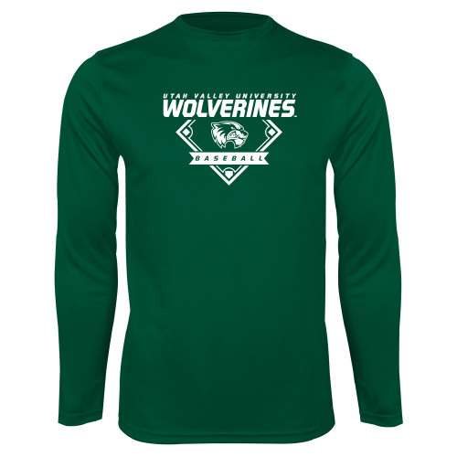 Dark Green Performance Long Sleeve Shirt - UVU Baseball