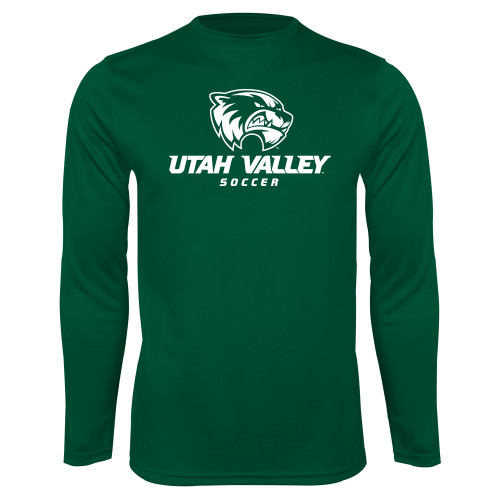  Dark Green Performance Long Sleeve Shirt - Soccer