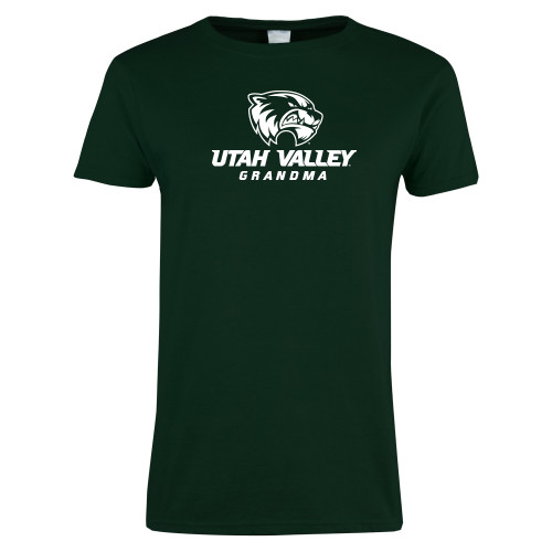  Womens Dark Green Short Sleeve Tee - Grandma