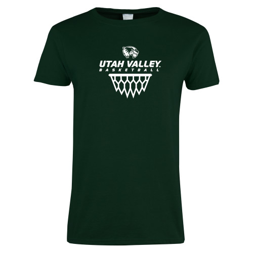  Womens Dark Green Short Sleeve Tee - Wolverines Basketball