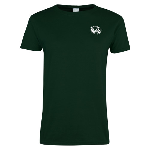  Womens Dark Green Short Sleeve Tee - Primary Logo