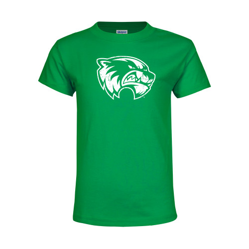  Youth Kelly Green T Shirt - Wolverine Logo Distressed