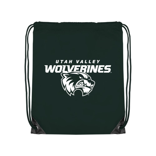  Dark Green Drawstring Backpack - Secondary Logo