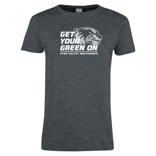  Womens Dark Heather Short Sleeve Tee - Get Your Green On