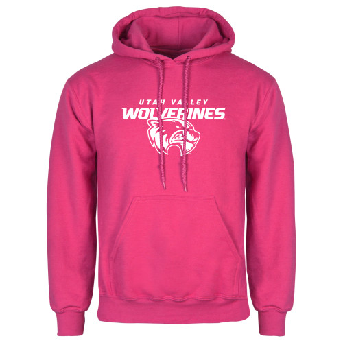 Womens Fuchsia Fleece Hoodie - Secondary Logo