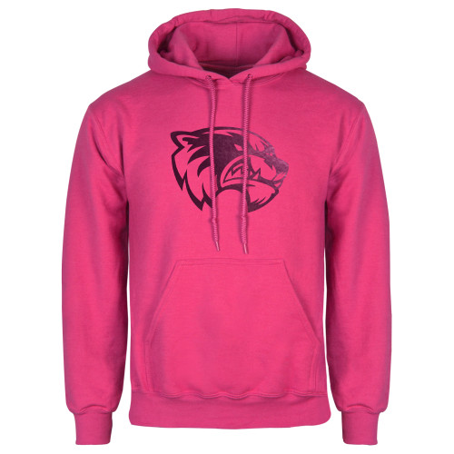  Womens Fuchsia Fleece Hoodie - Primary Logo Foil