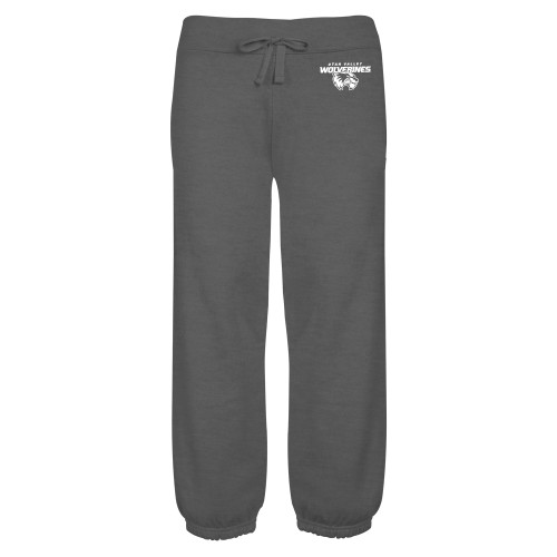  ENZA Womens Dark Heather Banded Fleece Capri - Secondary Logo