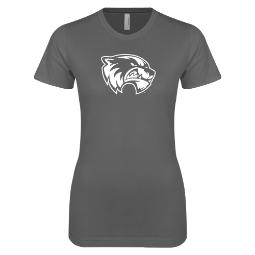  Next Level Womens Charcoal Boyfriend Tee - Primary Logo