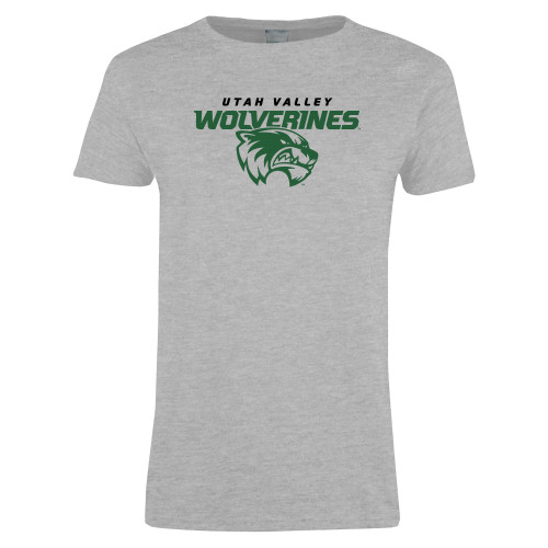  Womens Grey Short Sleeve Tee - Secondary Logo