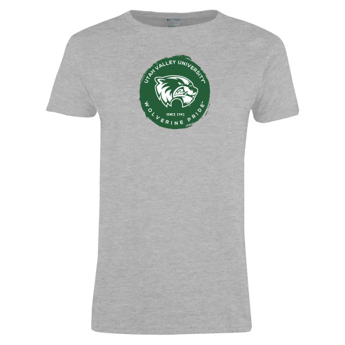  Womens Grey Short Sleeve Tee - Wolverine Pride