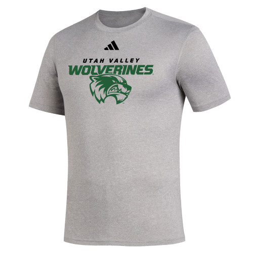  Adidas Medium Grey Heather Creator Performance Tee - Adidas - Utah Valley Wolverines Athletic Mark