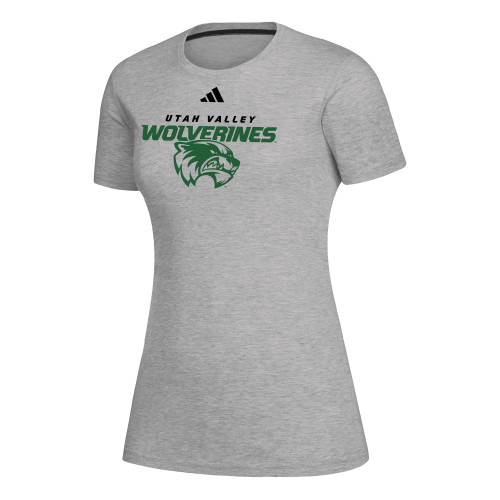  Adidas Womens Medium Heather Grey Creator Performance  Tee - Adidas - Utah Valley Wolverines Athletic Mark