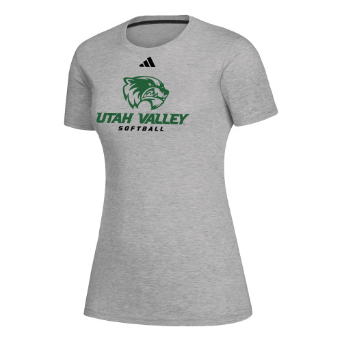  Adidas Womens Medium Heather Grey Creator Performance  Tee - Adidas - Utah Valley Softball