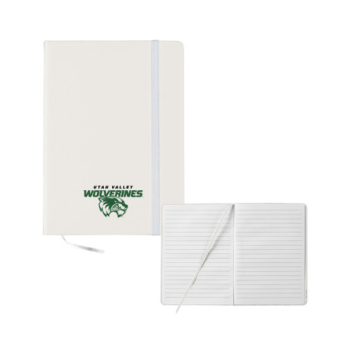  5x7 White Hard Cover Journal - Secondary Logo