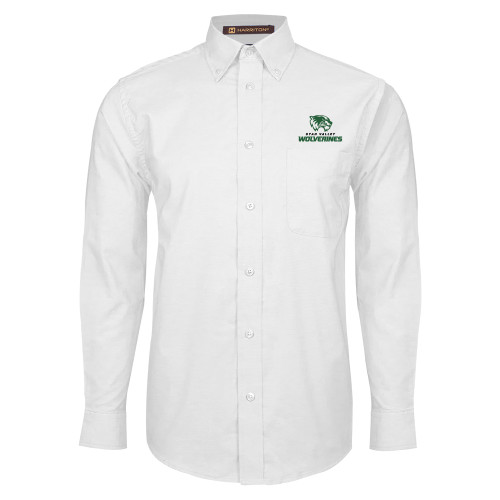  White Oxford Long Sleeve Shirt - Utah Valley Wolverines Logo