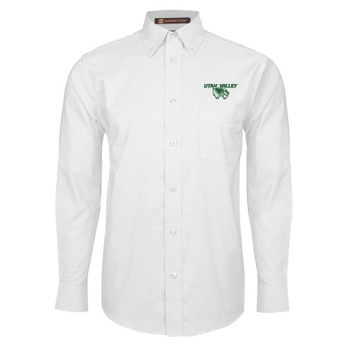  White Oxford Long Sleeve Shirt - Utah Valley Logo