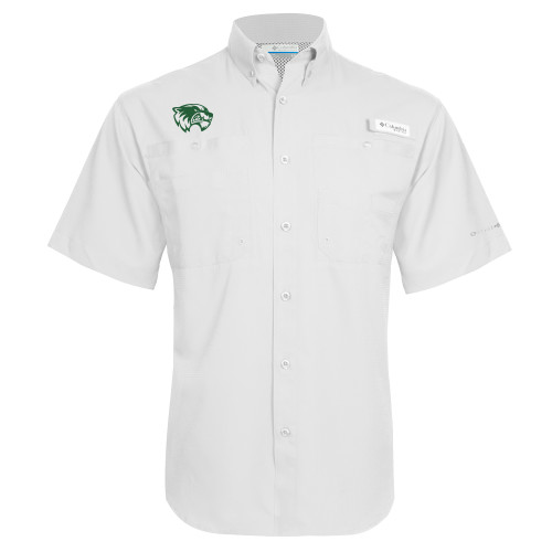  Columbia White Tamiami Performance Short Sleeve Shirt - Primary Logo
