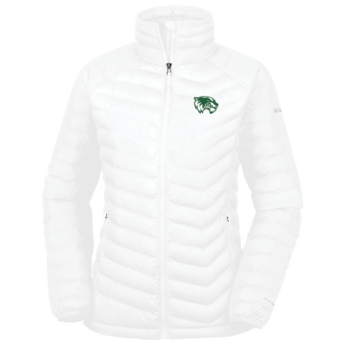  Columbia Womens White Powder Lite Jacket - Primary Logo