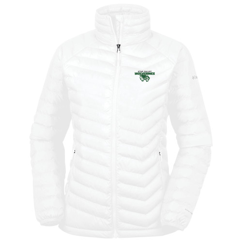  Columbia Womens White Powder Lite Jacket - Secondary Logo