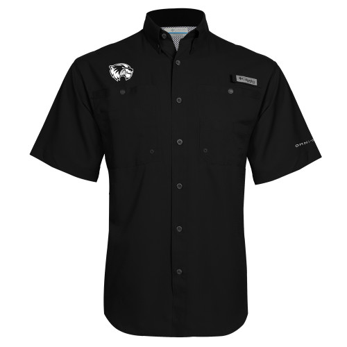  Columbia Black Tamiami Performance Short Sleeve Shirt - Primary Logo