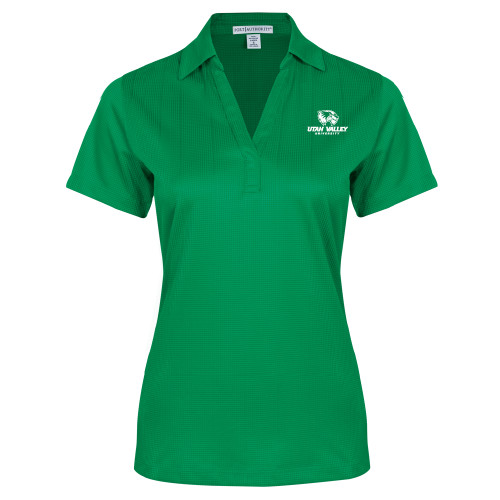  Womens Kelly Green Performance Fine Jacquard Polo - Utah Valley University