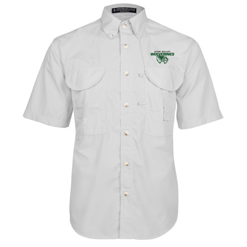  White Fishing Shirt Performance Short Sleeve - Secondary Logo
