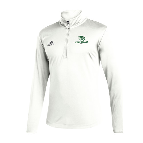  Adidas White Entrada 1/4 Zip - Golf