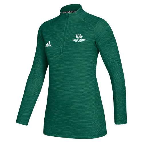  Adidas Womens Dark Green Game Mode 1/4 Zip - Volleyball