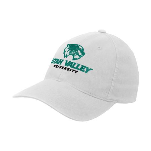  White Flexfit Structured Low Profile Hat - Utah Valley University