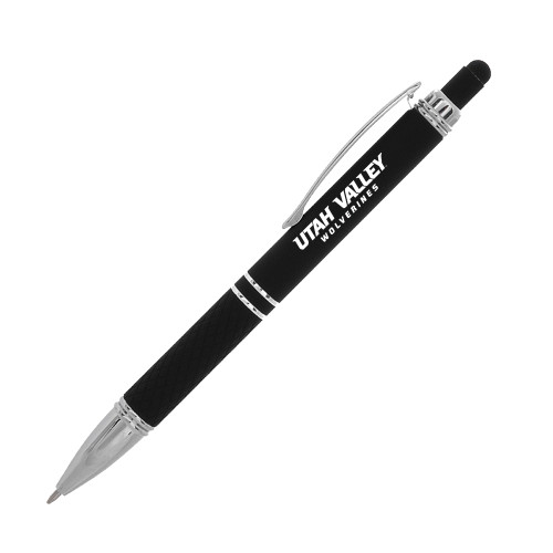  Quilted Black Stylus Pen - Utah Valley Word Mark