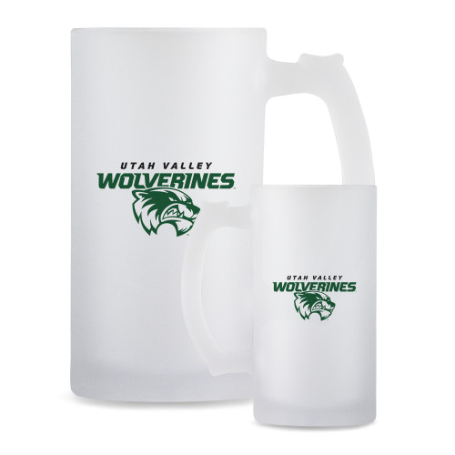  Full Color Decorative Frosted Glass Mug 16oz - Secondary Logo