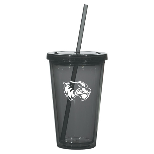  Madison Double Wall Charcoal Tumbler w/Straw 16oz - Primary Logo