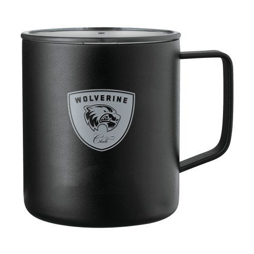  Rover Camp Vacuum Insulated Black Mug 14oz - Wolverine Club Engraved