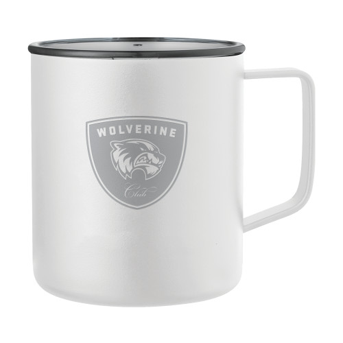 Rover Camp Vacuum Insulated White Mug 14oz - Wolverine Club Engraved