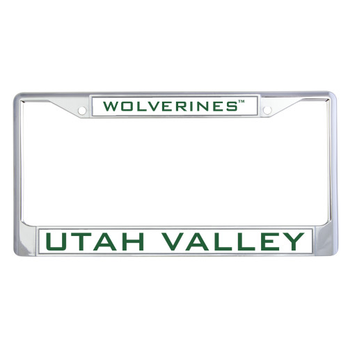  Metal License Plate Frame in Chrome - UTAH VALLEY