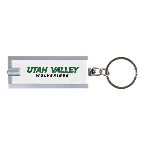  Turbo White Flashlight Key Holder - Utah Valley Word Mark