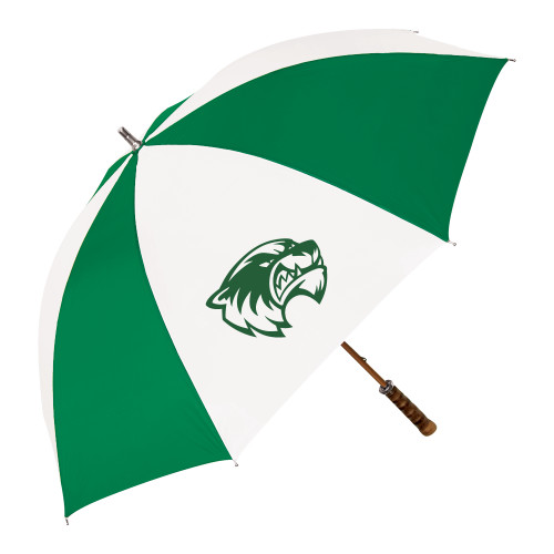  64 Inch Kelly Green/White Umbrella - Primary Logo
