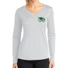 Thumbnail image for  Womens White Performance Long Sleeve V Neck Shirt