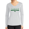 Thumbnail image for  Womens White Performance Long Sleeve V Neck Shirt