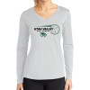 Thumbnail image for  Womens White Performance Long Sleeve V Neck Shirt