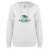 Thumbnail image for  ENZA Womens White V Notch Raw Edge Fleece Hoodie